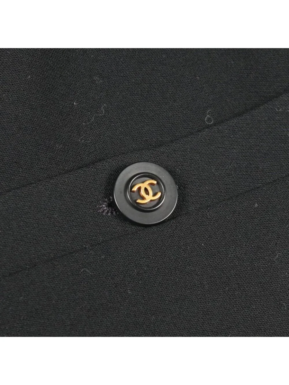 Chanel Skirt CC Logo Button BK Wool